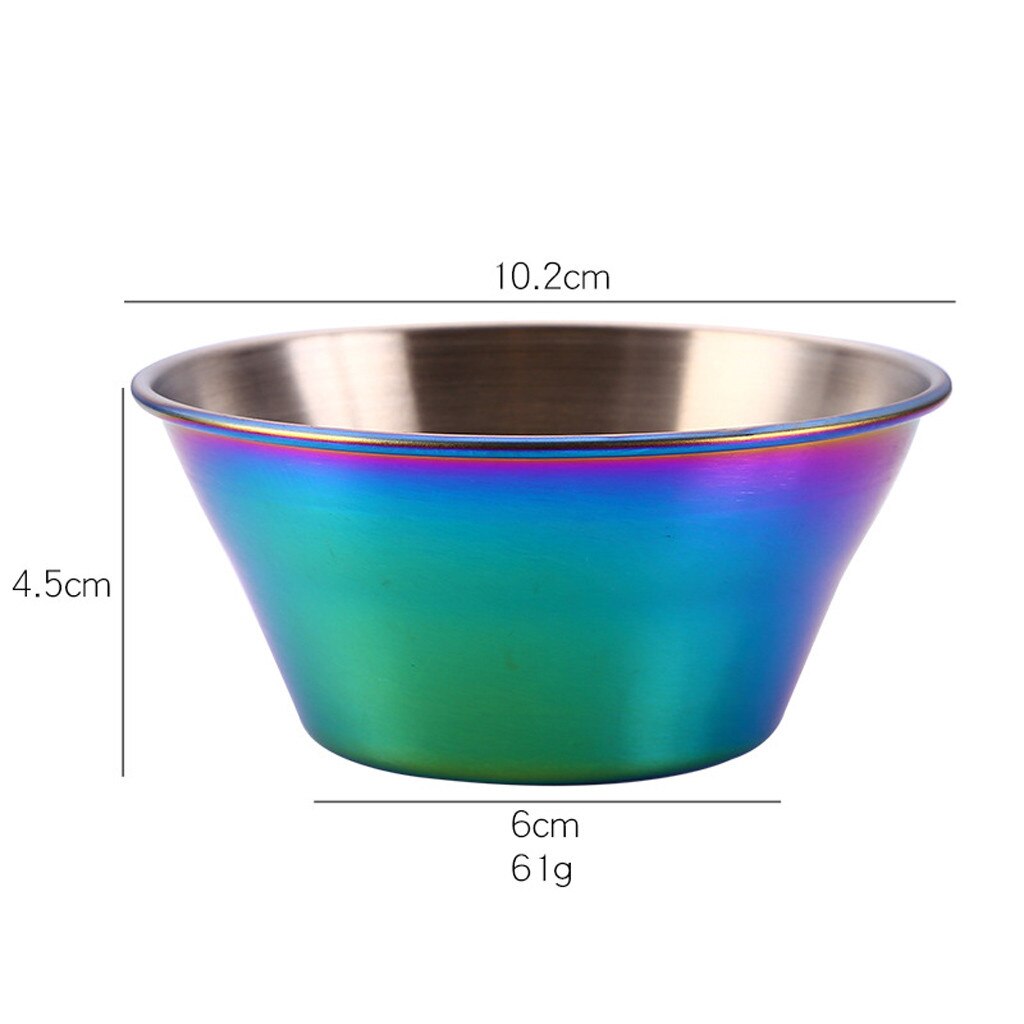 Thickened Seasoning Dishes Stainless Steel Sauce Dishes Food Dipping Bowls Snack Small Plate Practical Kitchen Tableware