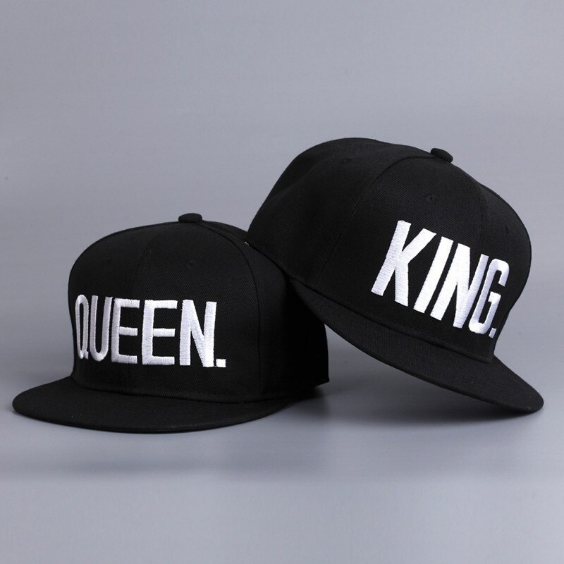 Koning koningin borduurwerk snapback pet acryl heren dames paar baseball pet hiphop sport pet