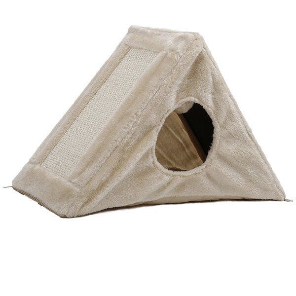 Hauska kissa raaputustaulu luonnollinen kissa kiinni kissa hauska lelu kissa harmaa telapuu puu naarmuuntunut sakset puu pieni talo: Beige