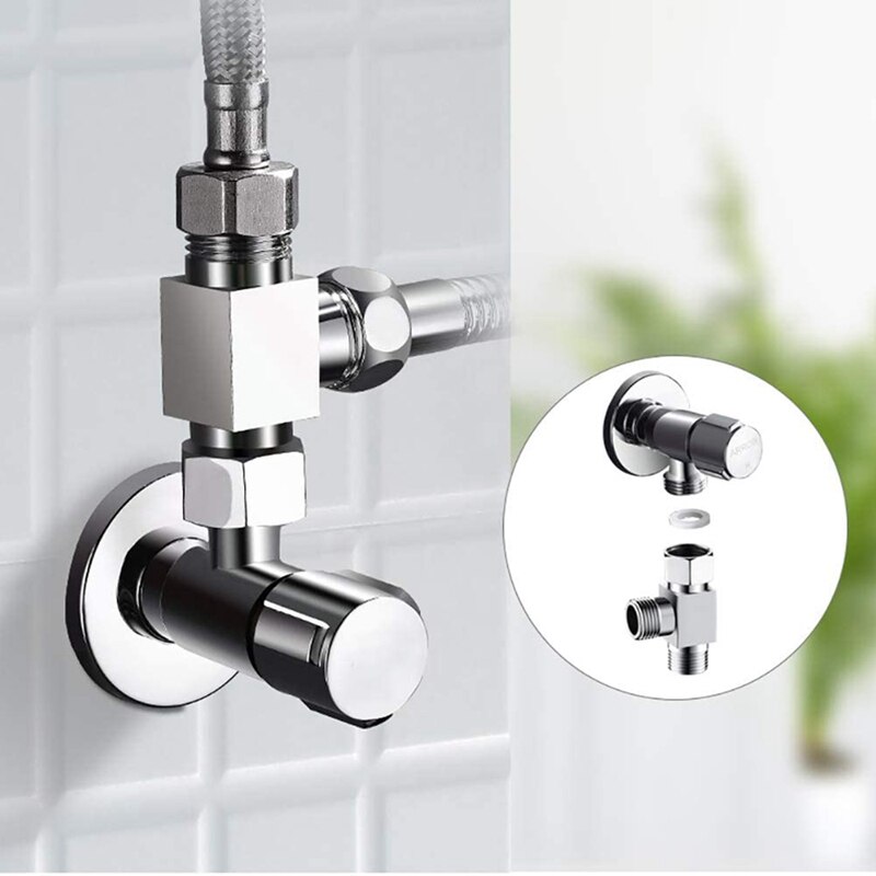 Brass 3 Way Water Diverter Adapter Quickly Installation Bathroom Shower Bidet Angle Replacement Valve Connector