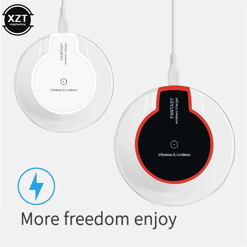 Ultra Thin Led Qi Wireless Charger Charging Pad Induction USB Charger Crystal for Samsung Huawei