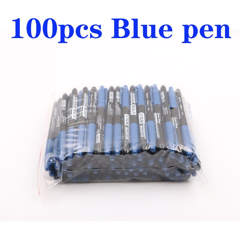 100Stck/einstellen dauerhaft Marker Stift Feine Punkt Wasserdicht dünn Feder Rohöl Feder Schwarz Blau verrotten 1,5mm Verwenden für Glas, leder, Holz, stahl: 100Stck Blau