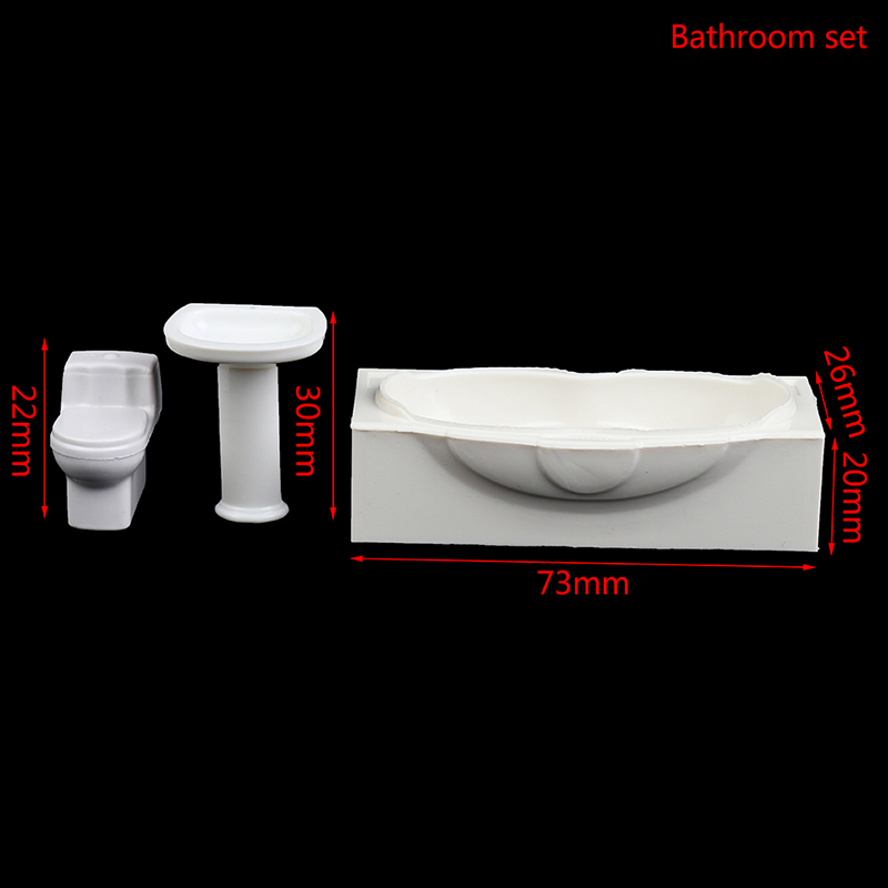 Ensemble de salle de bain Miniature pour maison de poupée 1:25, salle de douche, toilettes, baignoire, évier, modèle jouet, Mini accessoires pour maison de poupée: green