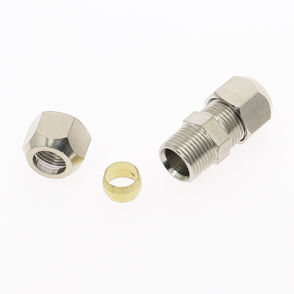 Compression Ferrule Tube Fitting Brass Pipe Double Fast Twist Card Set Copper Joints Tubing Nut Lock Double Straight 5 Same