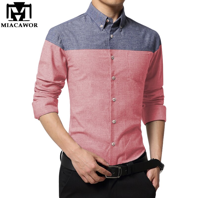Neue lässig Männer Shirt Hemd Homme schlank passen Kleid Hemden Lange-Ärmel Sozial Hemd Plus Größe MC243