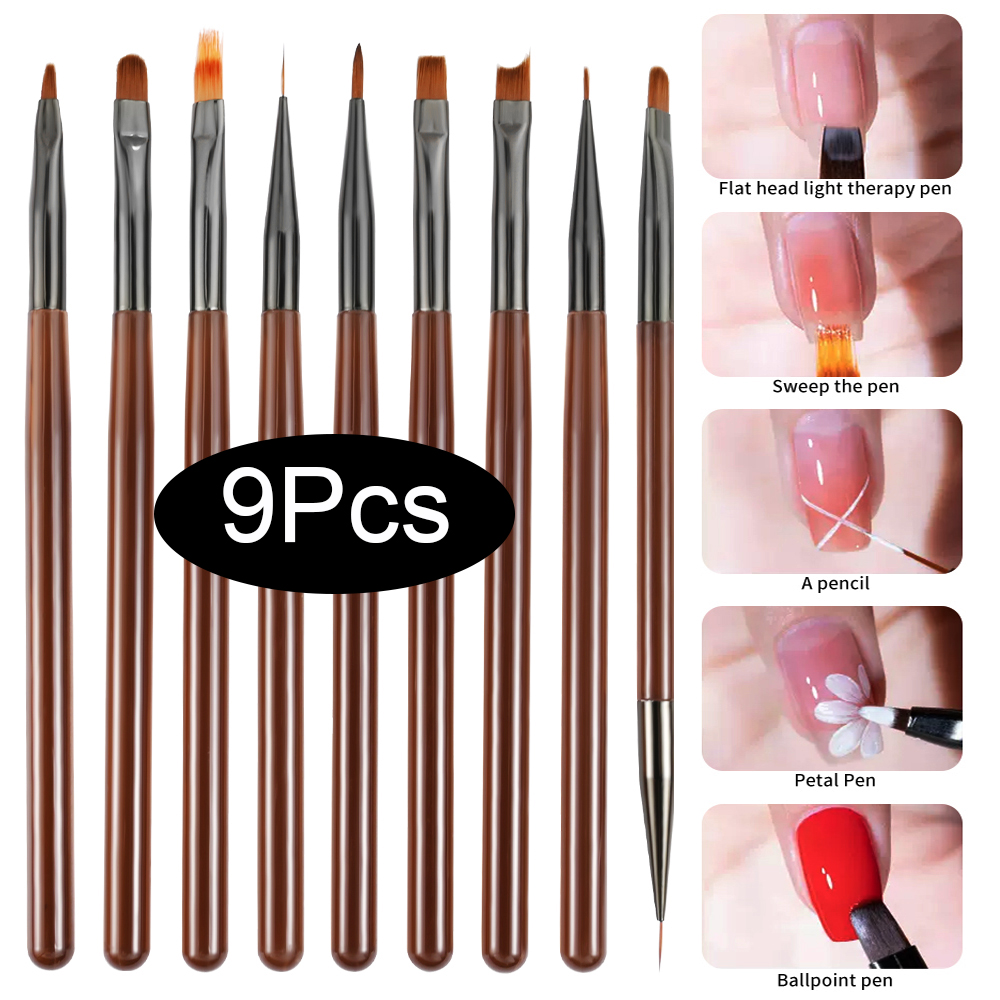 1 cepillo de uñas degradado suave, pintura de dibujo negro plateado, cepillo ombré de pelo de nailon, cepillo de uñas de Gel UV degradado DIY: Plata