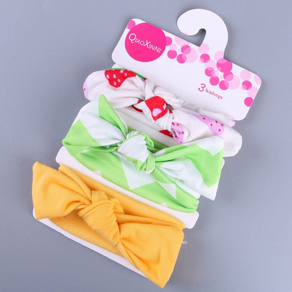 Baby pannband 3 st barn blommigt pannband flickor baby elastisk pilbåge tillbehör hårband set baby hår accessoarer