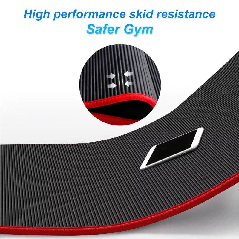 10mm extra dicke yogamatten, 183cm*61cm rutschfeste nbr-fitnesskissenmatten, pilates-fitnessmatten, geschmacksneutrale trainingsmatten für fitnessstudio und yoga