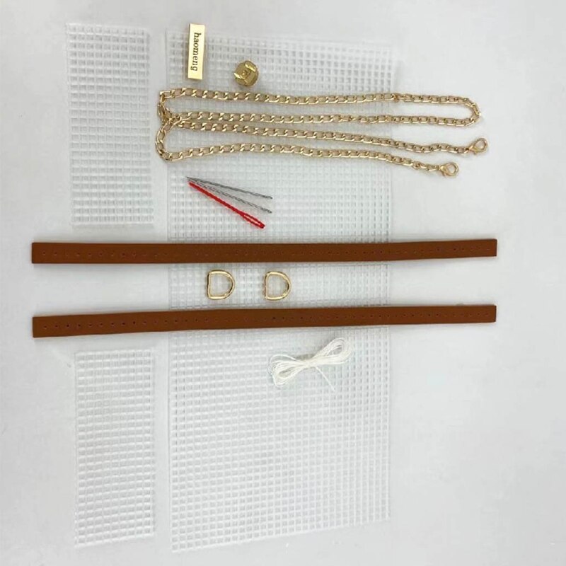 Kit de tissage de mailles en peluche, sac à main artisanal, accessoires, sac tissé à la main, aide au tissage, 8 pièces/ensemble