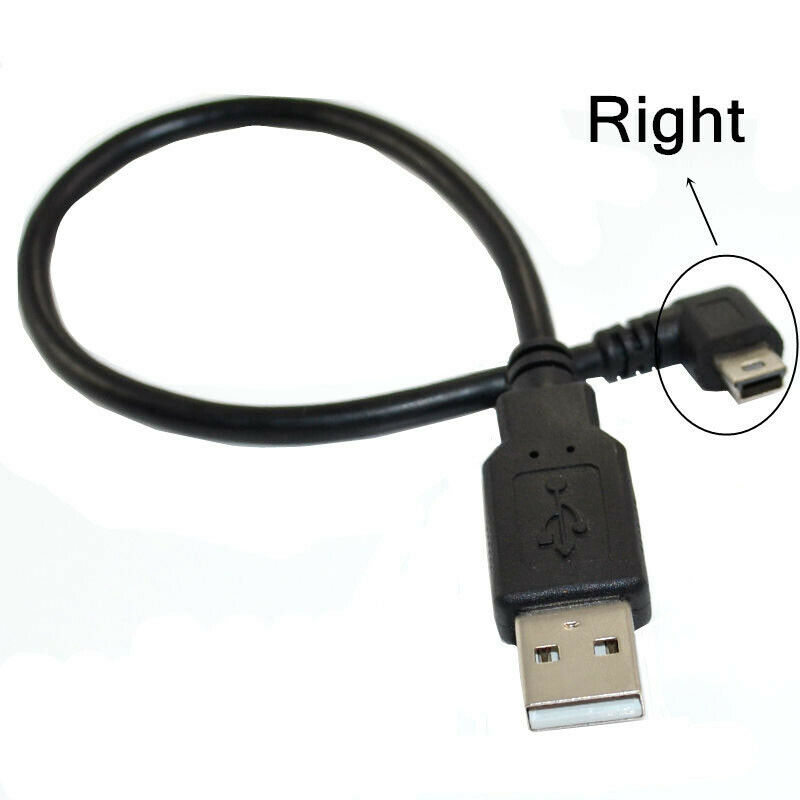 90 Degree Angle USB 2.0 A Male to Mini B 5 Pin right/Left/up/down Male Cable Adapter 0.25m