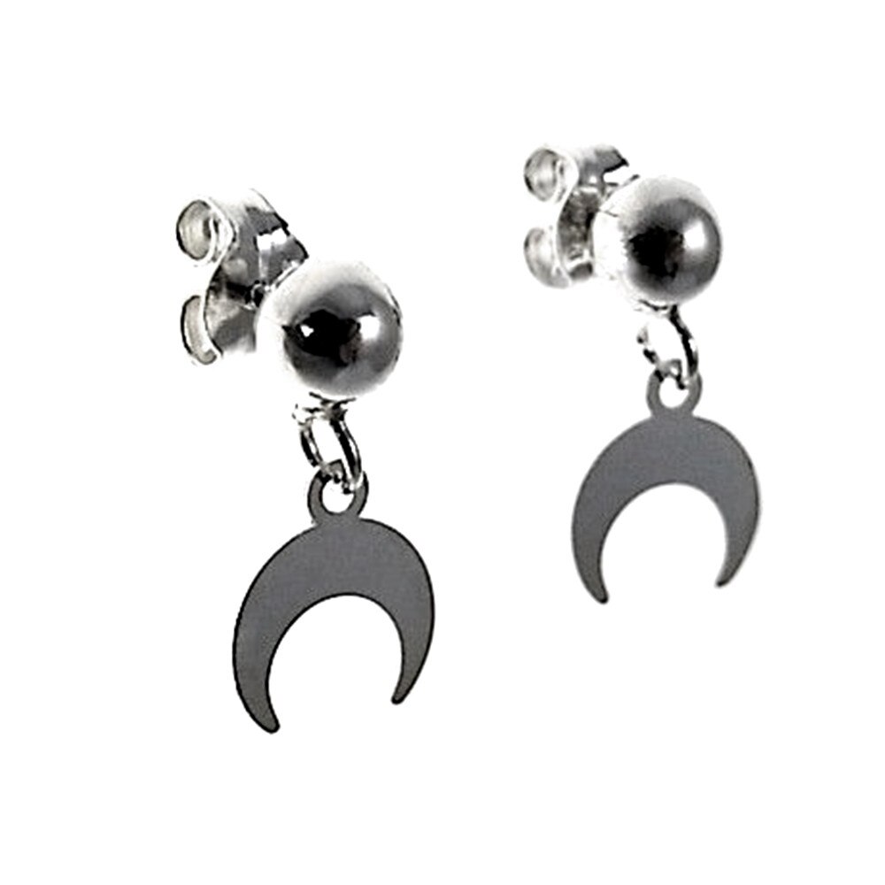 Boucles d'oreilles en argent 925m de long 16mm. Boule de lune [AB6203]