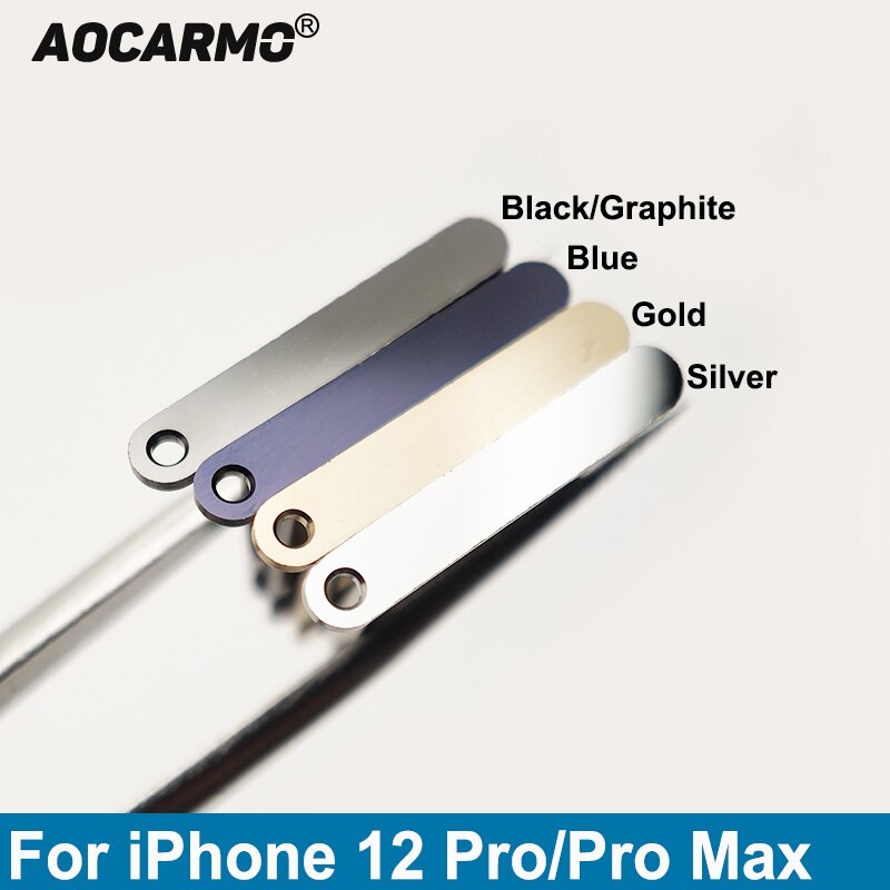 Aocarmo Sim-kaart Voor Iphone 12 Pro/Pro Max Enkele Dual Sim Metalen Plastic Nano Sim Tray Microsd Slot houder