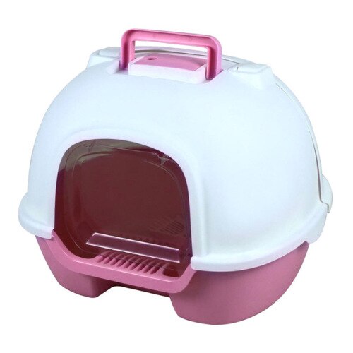 Bassin à litière entièrement fermé pour chat, toilette désodorisante et anti-éclaboussures, tabouret à salade, très Large, fournitures pour chats, WJ112110: PINK
