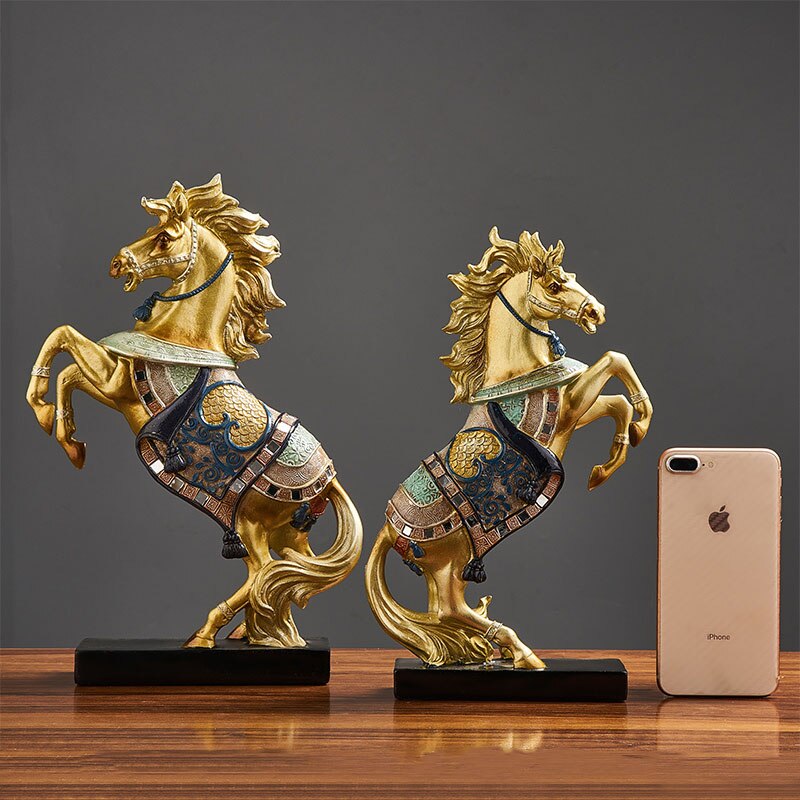 Feng Shui desk Resin Horse Figurines Animal Statue Vintage Home Decor Crafts Ornaments Home Decoration Accessories Chinese style