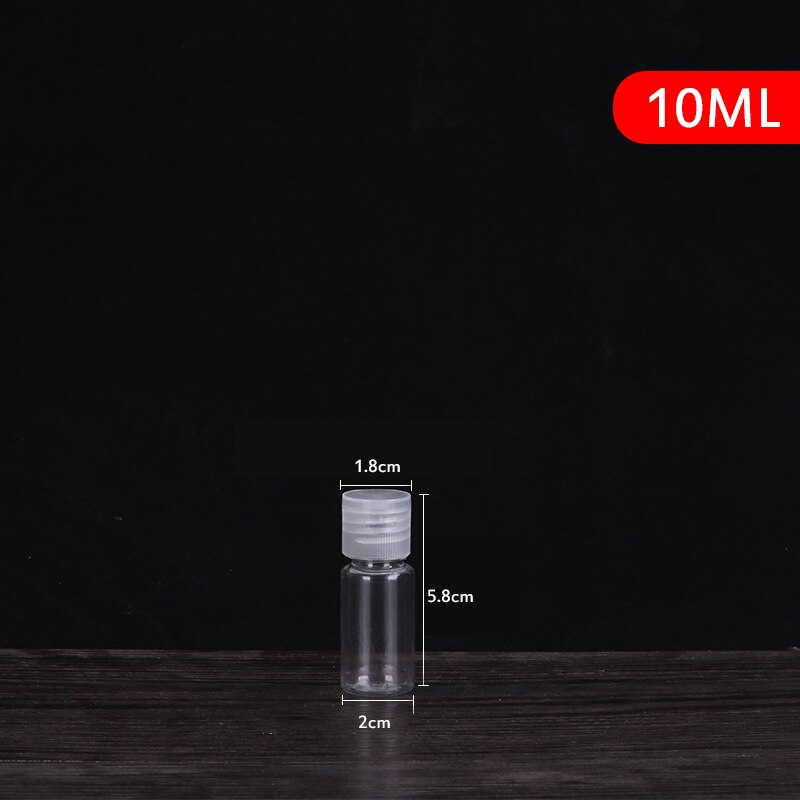 1 Stuks 250Ml/30Ml/5Ml Plastic Clear Lege Seal Flessen Pack Clamshell Water Fles Flip top Cap Verpakking Mini Vloeibare Container: 10ml
