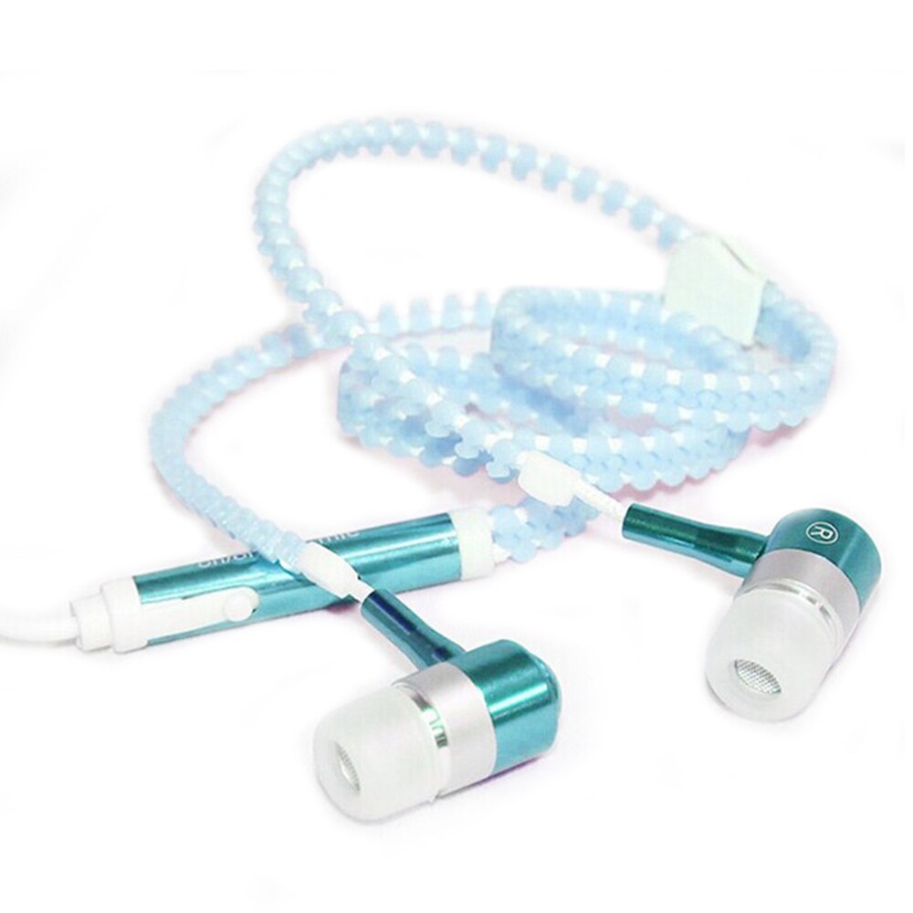 Lichtgevende Headset Muziek Bedrade Koptelefoon Gloeiende Rits Oordopje Sport Oordopjes Voor Iphone Samsung Xiaomi 3.5Mm Headset Plug: F
