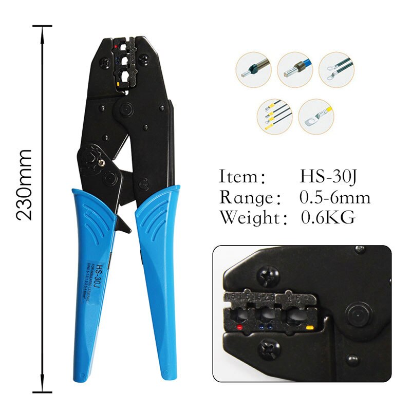 HS-30J mult tool terminals ratchet crimper kit crimping tool jaws electric cable tools jst crimp tool 9" pliers: HS-30J