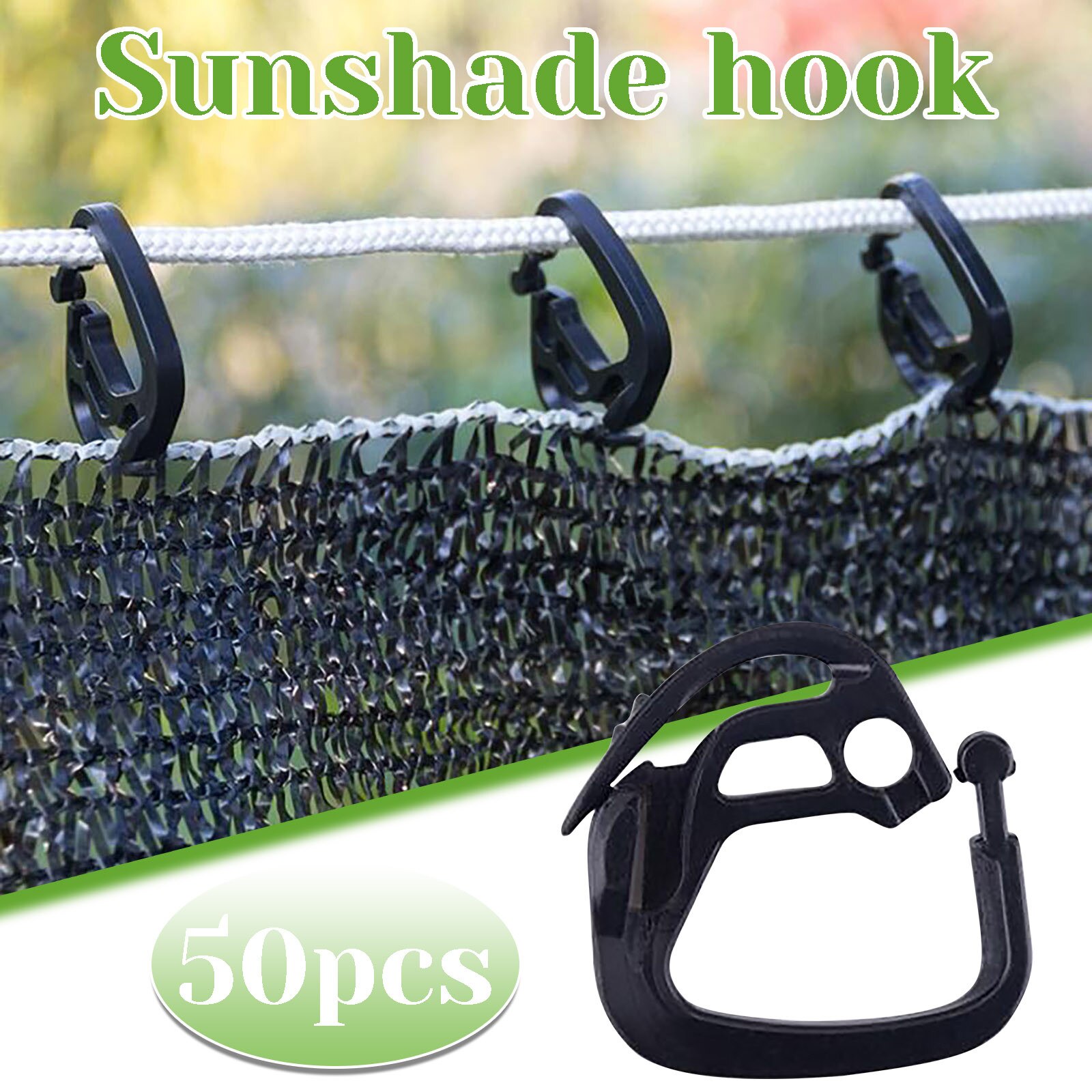 50pcs Shading Net Hook Agriculture Greenhouse Sunshade Net Accessories Outdoor Fence Curtain Line Hooks Holder Garden Supplies