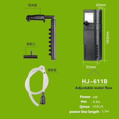 Sunsun 220V 50HZ Aquarium Fish Tank Multi Functional Water Pump Internal Filter HJ-111b HJ-311b HJ-411b HJ-611b: HJ-611B / UK Plug adapter