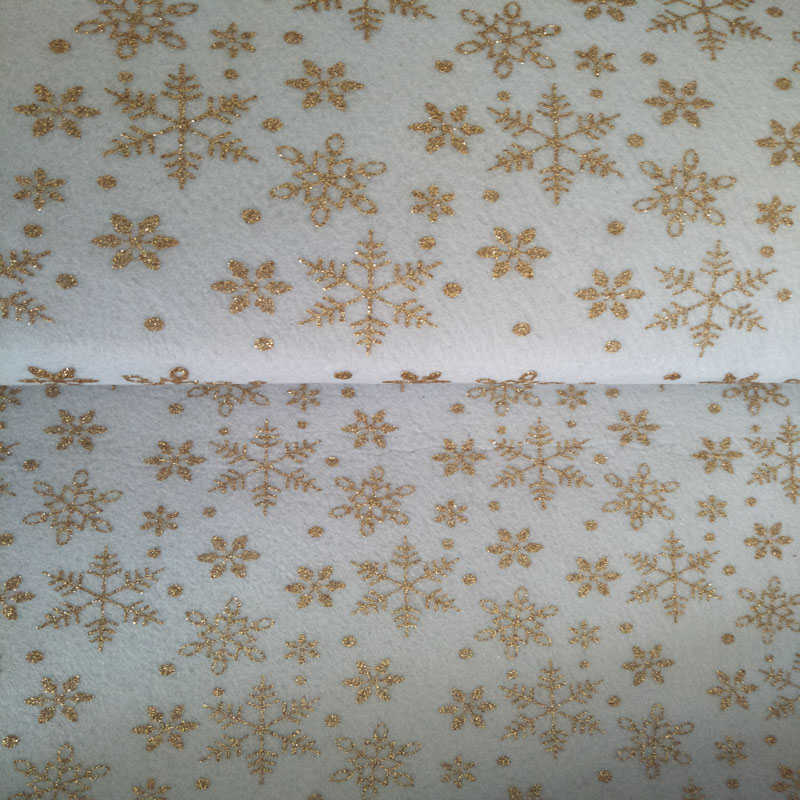 Bling bling 5 farver guld sølv snefnug glitter filt stof håndlavet nonwoven dekoration diy filt stof 14 x 14cm