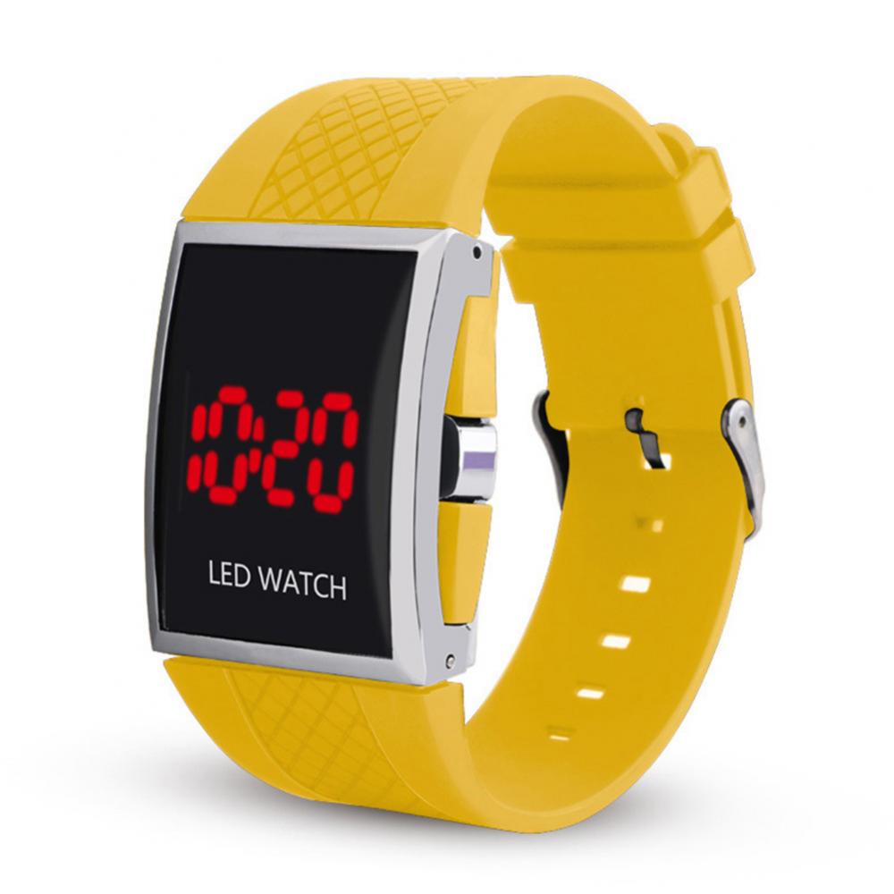 Montre-bracelet électronique LED pour hommes, , Aviation, pilote, compteur de vitesse, sport, voiture, cadran numérique, horloges: YELLOW
