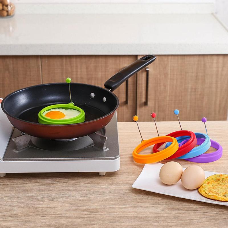 Silikon stekt ägg pannkaksring omelett stekt för matlagning formare ugn form panna stekägg kök runt frukost ägg  n0 h 0