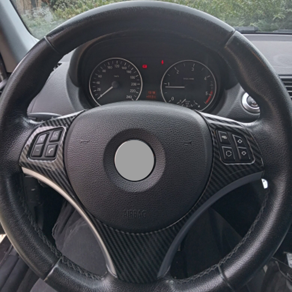 Cubierta decorativa para Panel de volante de coche, pegatina de moldura de fibra de carbono para BMW Serie 1, 3, E87, E90, E92, E93, 2005 -