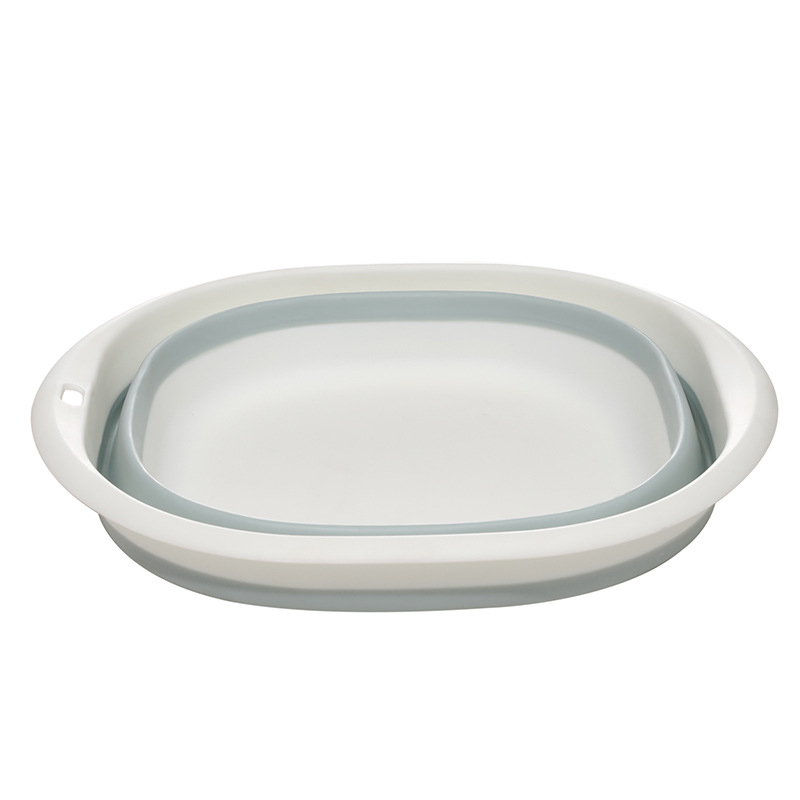 Bassin pliable en Silicone, 3 tailles, Portable, pour laver les légumes et les fruits, panier de Camping, pique-nique, outils de nettoyage: BLUE / M