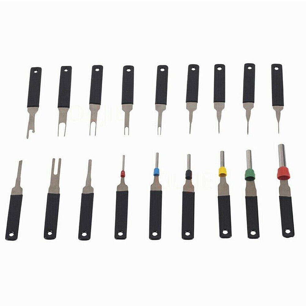 18pcs Terminal Removal Pin Needle Retractor Pick Electrical Wire Plug Puller Cloth Bag Repair Tools Car Connector Repair Tool