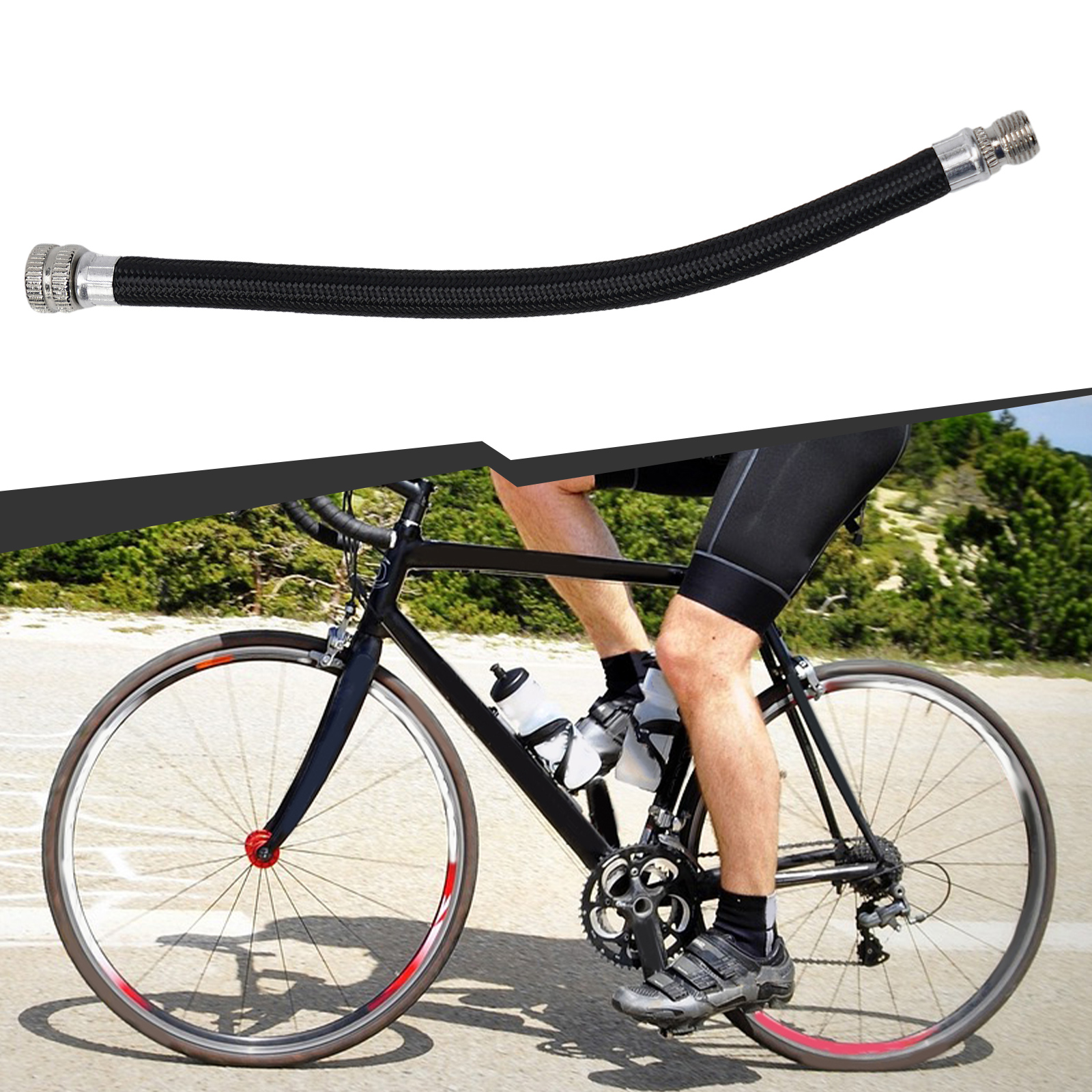 Fahrrad Luftpumpe Adapter Für-Schrader Ventil Verlängerung Rohr Fahrrad Pumpe Stecker Schlauch Verlängerung Radfahren Zubehör