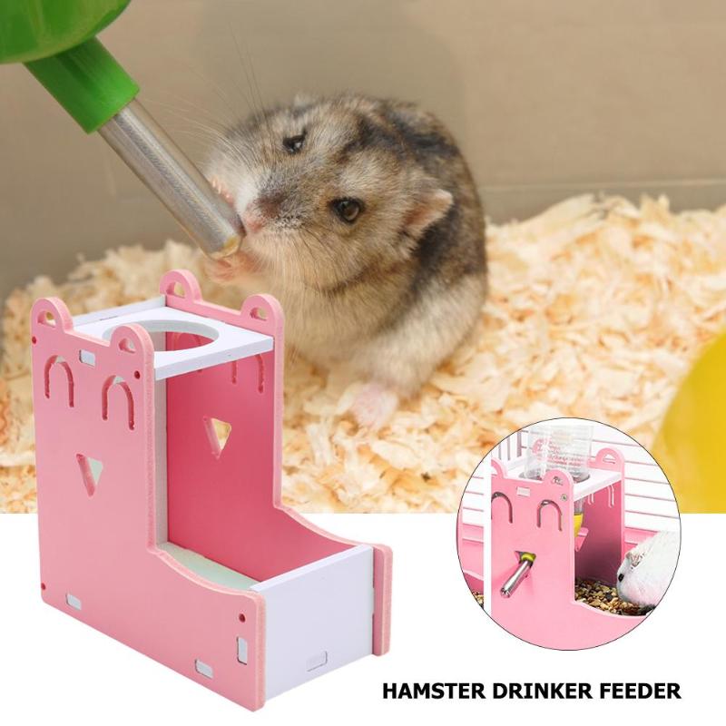 Hamster automatisk vand fontæne drikker mad feeder til hamster sød mini vand feeder mad skål kæledyr forsyninger