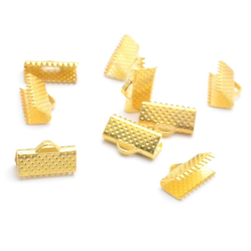 Jewelry Findings Diy 6/10/13mm Crimp beads cove clasps Cord End Caps String Ribbon leather Clip Foldover DIY