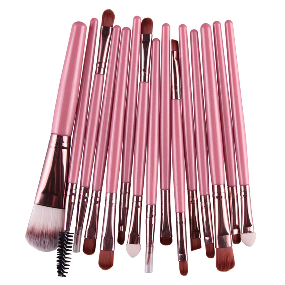 Kit de pinceaux de maquillage multicolores maange 15pc , pour les yeux, le fard à paupières, l'eyeliner, le fond de teint, le correcteur: 08