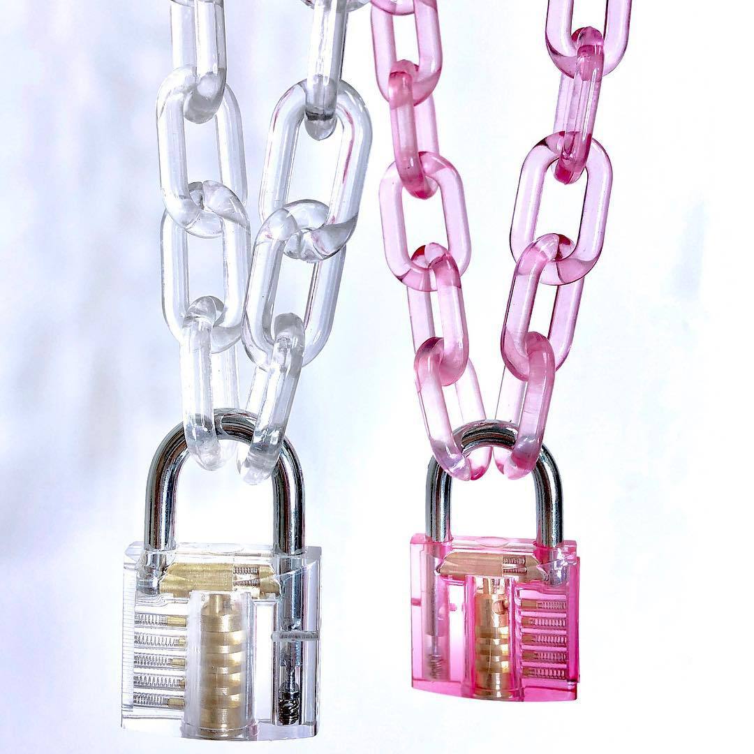 Harajuku Style Retro Lock Pendant European and American Cool Street Hip-hop Disco Necklace Men and Women Accessories