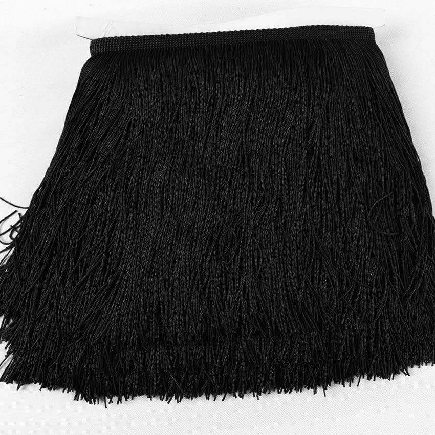 10 Yards/lot Lace Fringe Tassel Polyester Lace Trim Lint DIY Gordijn Latin Jurk Podium Kledingstuk 15 cm/ 20 cm/30 cm Breed: S / WHITE