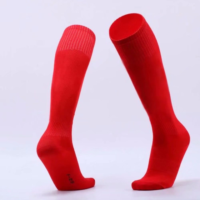 Professionele Voetbal Sokken Breathabl Voetbal Sokken Mannen Sport Sokken Polyester Calcetines Rugby Fietsen Volleybal Sokken: red