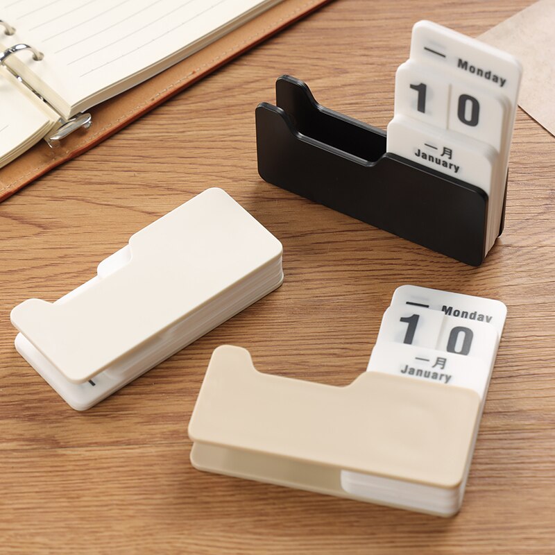 Mini Rotary Perpetual Calendar DIY Calendar Art Crafts Home Office Desk Decoration Vintage Style School Office Supply