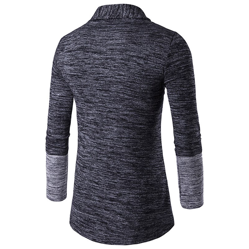 Cárdigan con cuello chal para hombre , cárdigans largos ajustados a la de otoño para hombre, cárdigan informal de punto de Color intenso