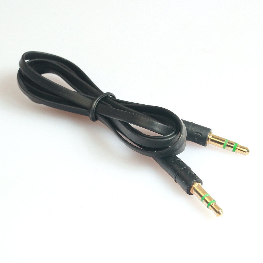 3.5mm Auxiliary Cable Audio Cable Male To Male Flat Aux Cable 1m Car-styling: Black