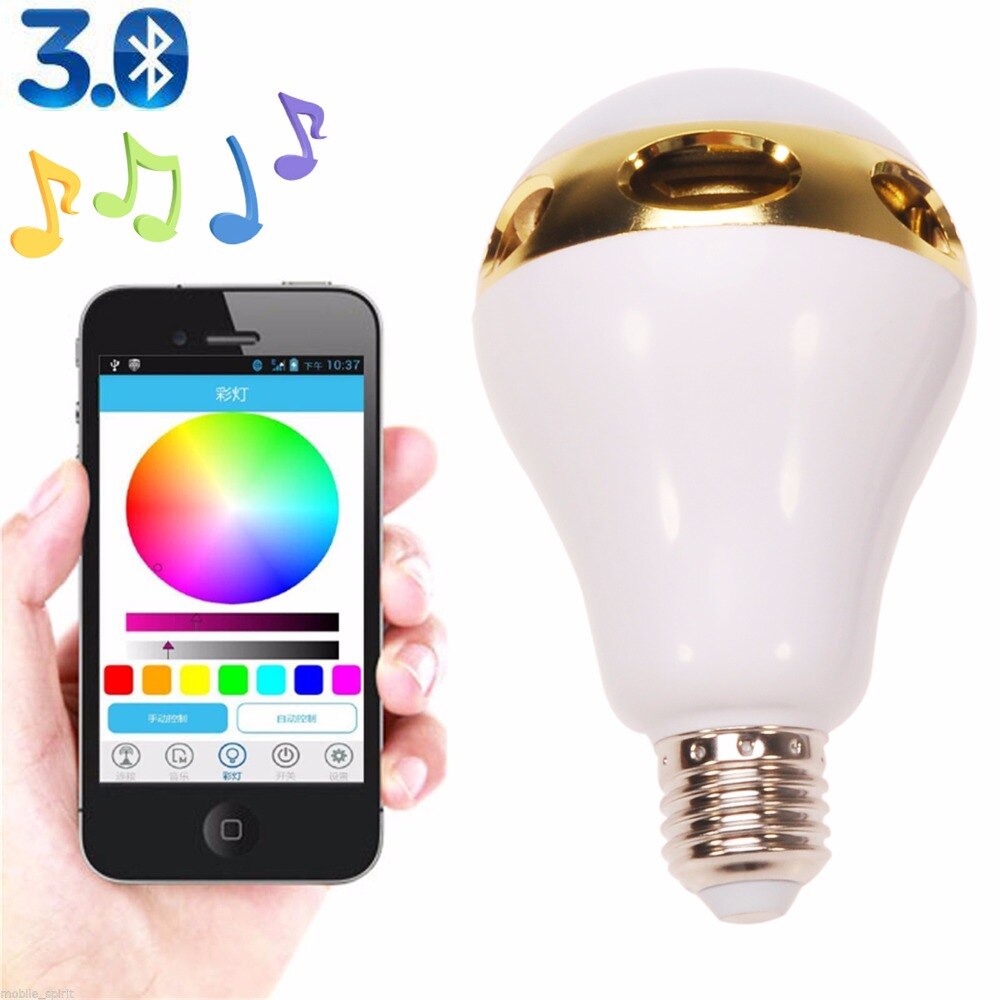 LED Gloeilamp Muziek Licht IR Afstandsbediening E27 LED RGB Spot Blubs Licht Draadloze Bluetooth Speaker Lamp Muziek spelen