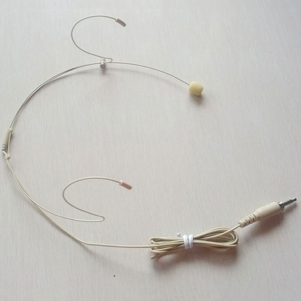 1 x 3.5mm Jack Headworn Microphone Head-Mounted Mic Hands Free Beige Voice Headworn Microphone