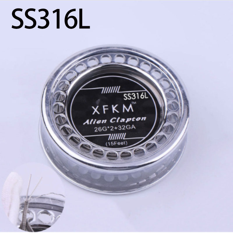 XFKM NI80/A1/316 5 m/rotolo alieno fuso Clapton per RDA RBA atomizzatore ricostruibile fili di riscaldamento strumento bobina alieno Clapton filo di riscaldamento: 2 26 alien SS