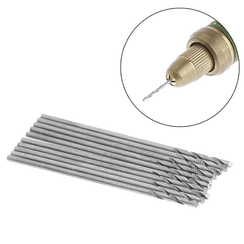 Hjem 10 stk / sæt 0.5-2.5mm lille bor mini mini twist elektrisk rund twist bor diy gør bor hss lige værktøjsskaft  h6 a 6