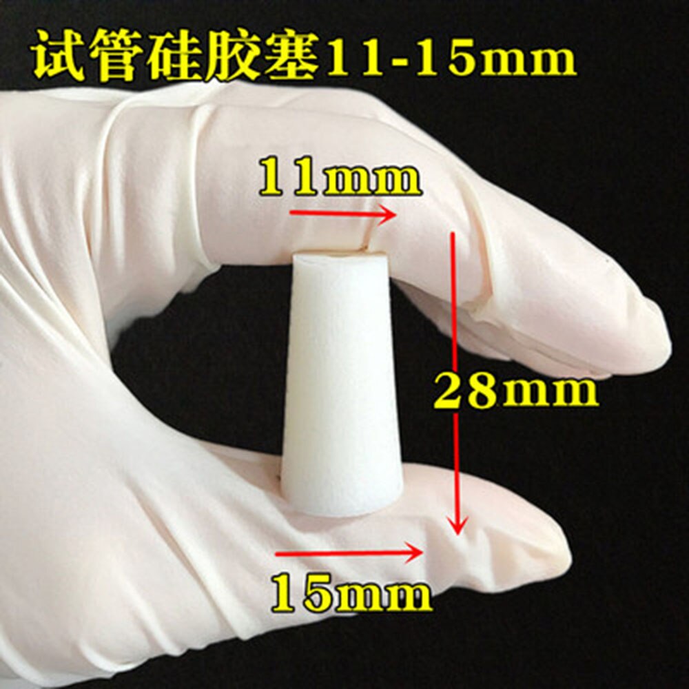 10pcs Siliconen Stopper voor glazen reageerbuis Bovenste Diameter 15mm * Lagere Diameter 11mm