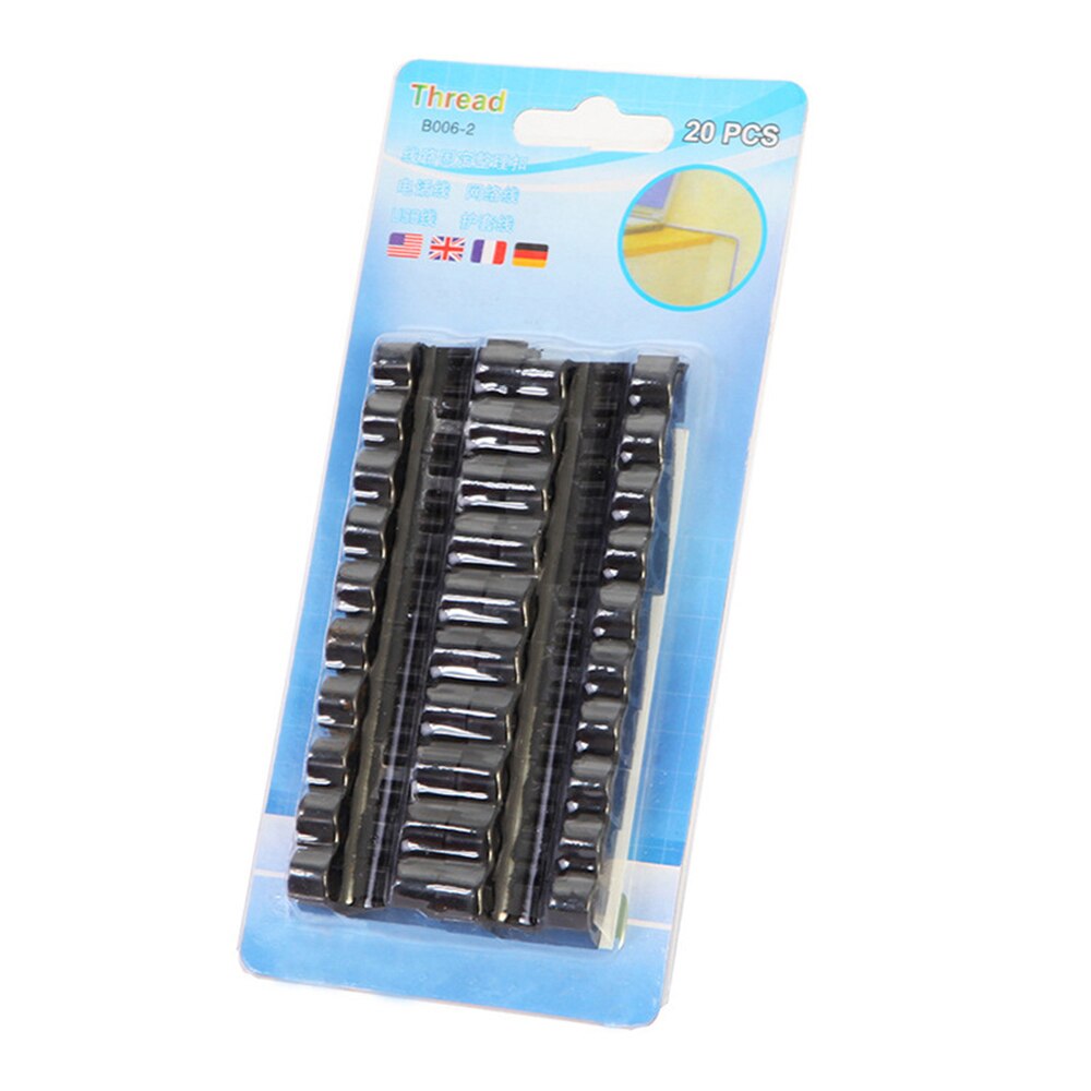 18/20pcs Cable Clips Desktop Organizer Self-Adhesive Cord Management Wire Holder Data Telephone Line Winder Fastener Clamp