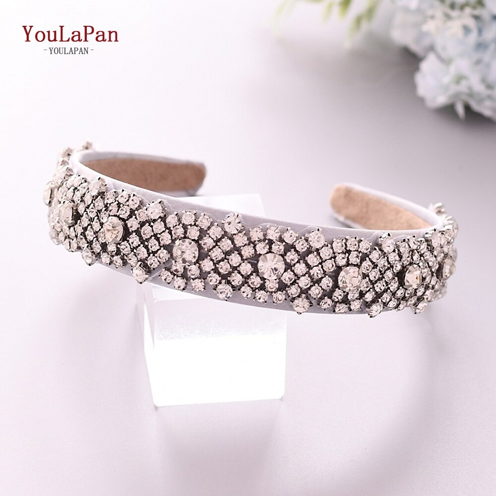 Youlapan S28B-FG Zilveren Bruids Haar Accessoires Strass Bruiloft Haar Wijnstokken Voor Bruid Sliver Diamond Bruiloft Hoofdband