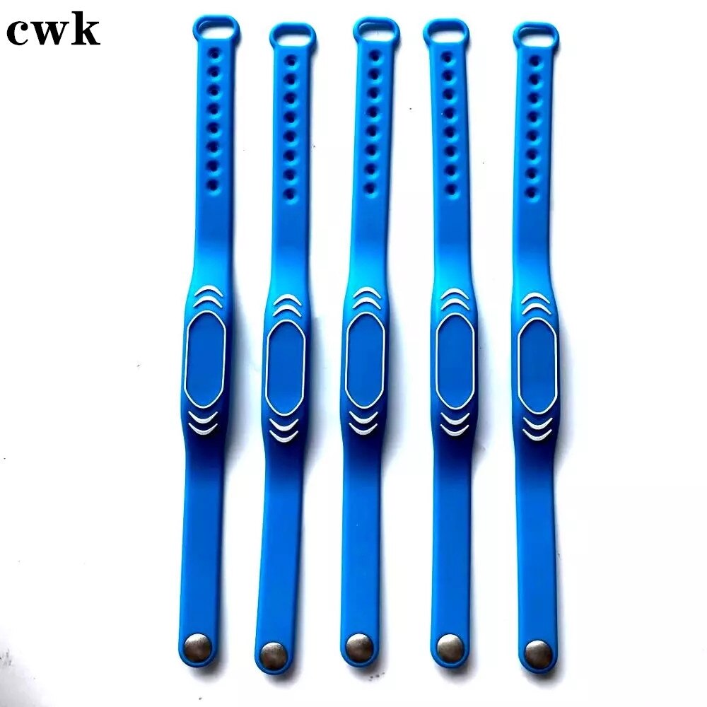 10Pcs 125KHz RFID EM4100 TK4100 Read Only Waterproof NFC Tag Silicone Band Wristband Bracelet ID Access Control Card