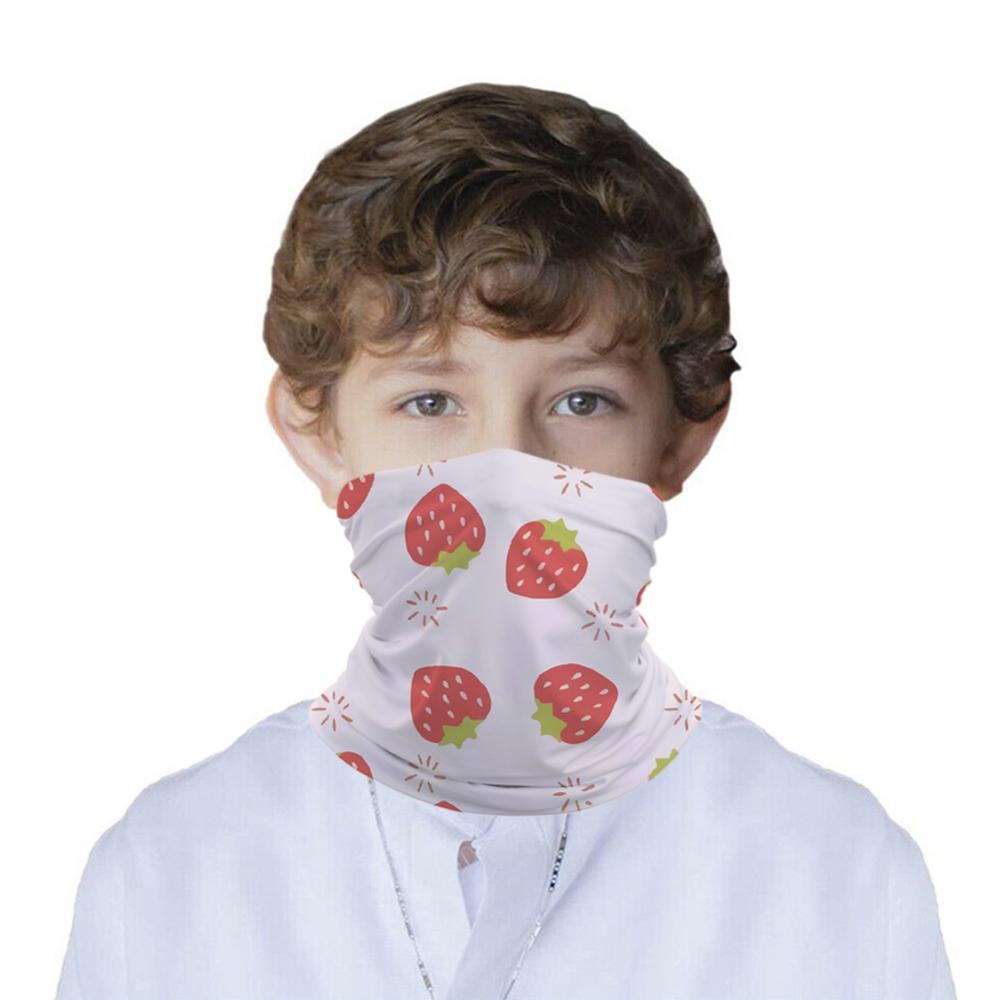 Aardbei kinderhoofd/gezicht/masker nek bandana sjaal dual-use magische buis hoofddoek wielersport hoofddeksel tulband bivakmuts: En