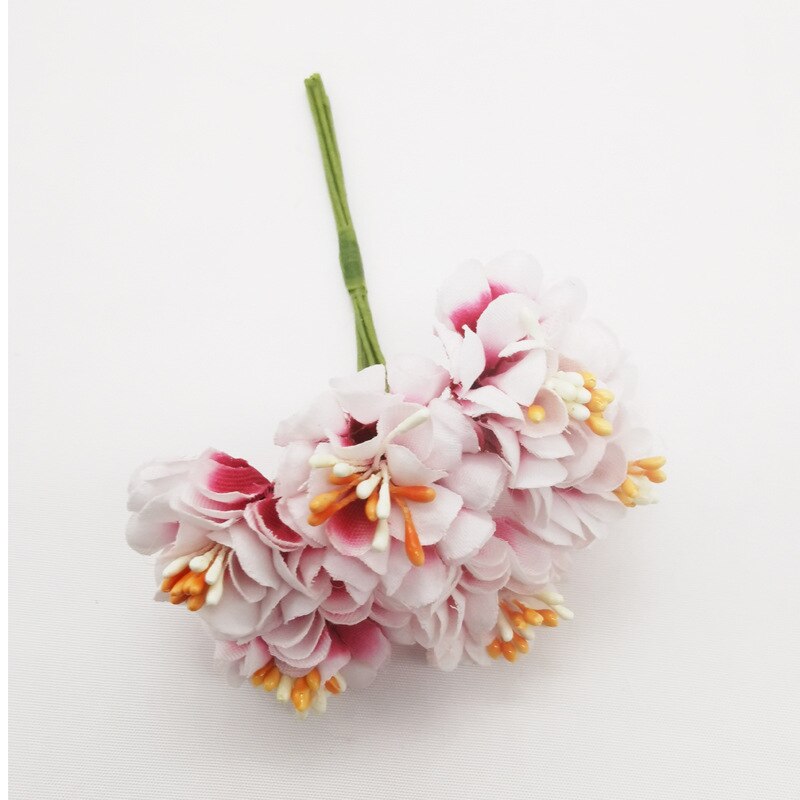 6 STUKS Geschenkdoos Scrapbooking Anjer Kunstbloemen Zijde Boeket Voor Bruiloft Decoratie Party DIY Krans Craft Nep Bloem