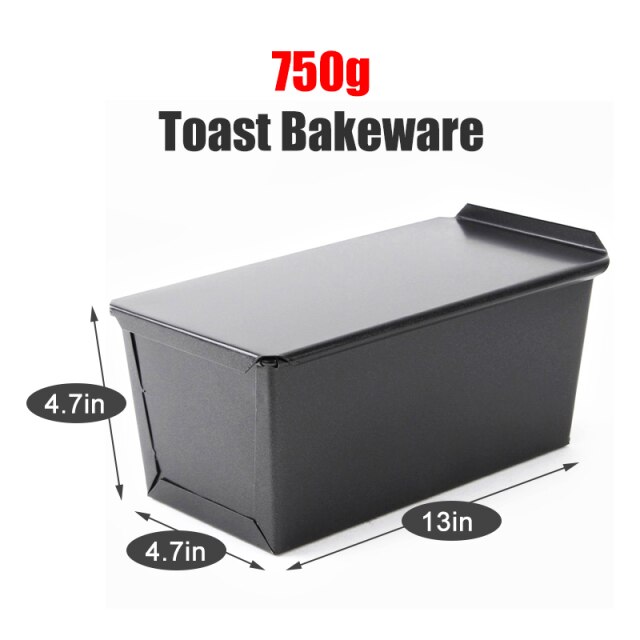250-1000G Rechthoek Non-stick Brood Gehaktbrood Pan Met Deksel Ijzer Toast Cakevorm Keuken Bakvormen bakken Levert: 750g